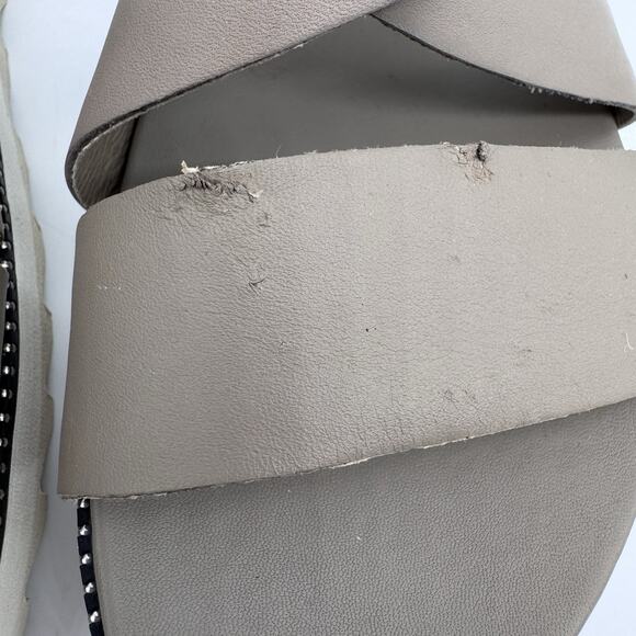 Sorel Womens Roaming Criss Cross Sandal Size 8.5 Khaki Brown Leather Minimalist - Picture 9 of 9